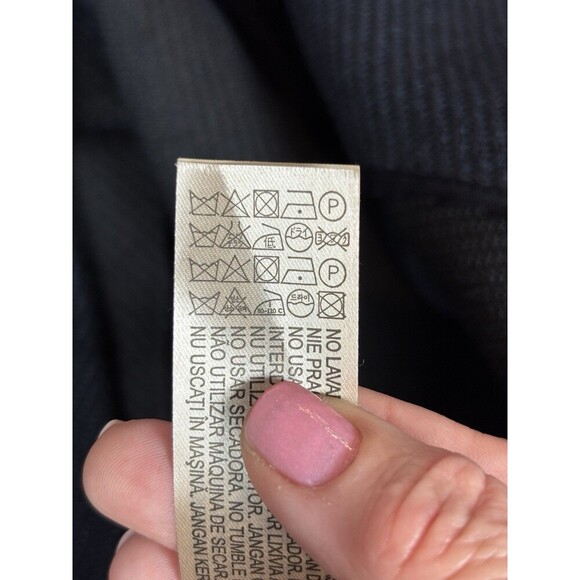 Massimo Dutti Blazer Navy Blue Tweed 4 Italian Fabric Boxy Open Front - Picture 7 of 10